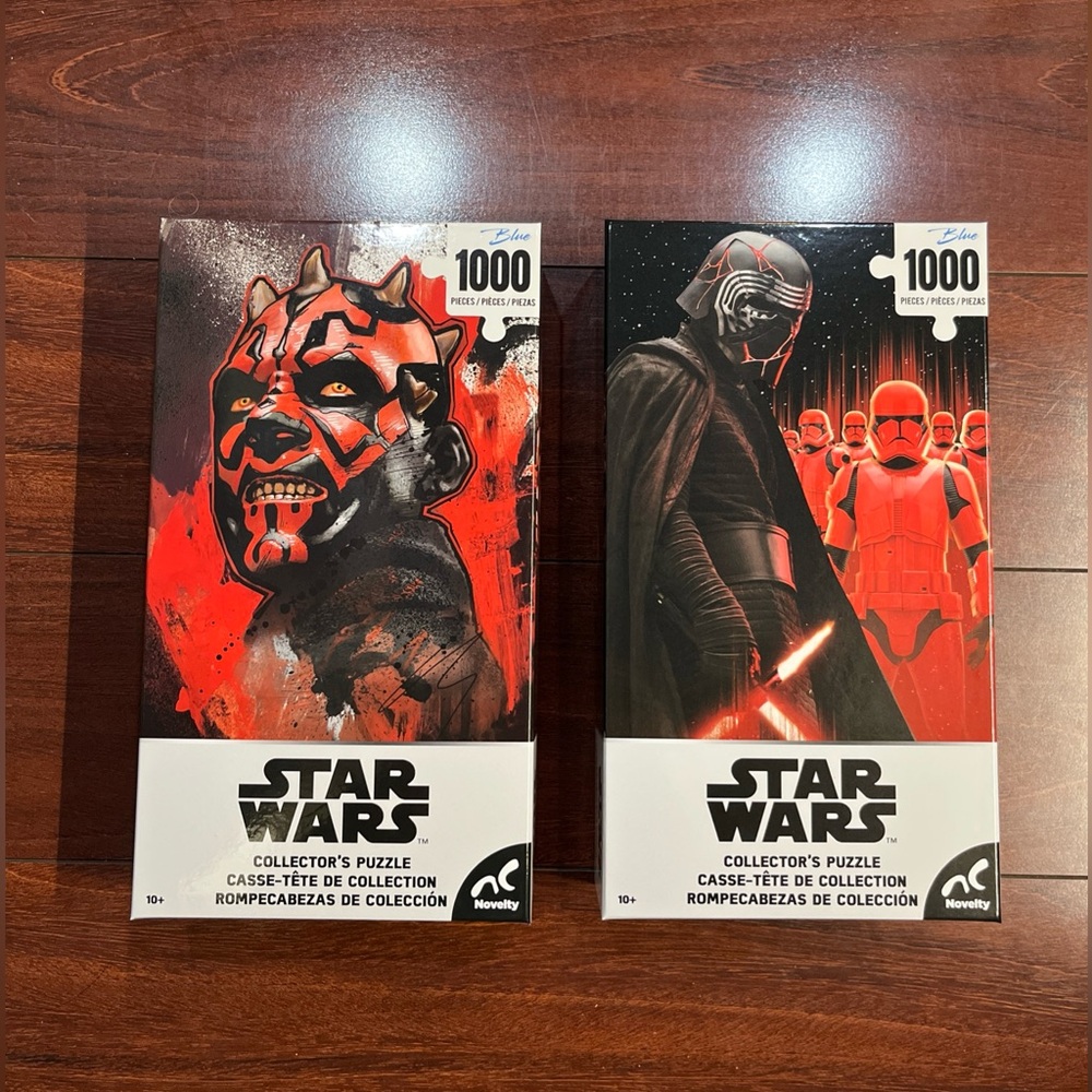 2 1000 Piece Puzzles Disney Star Wars Darth Maul / Kylo Ren Collectors Sealed